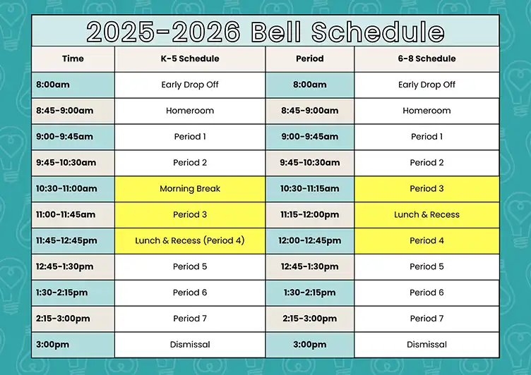 Bell schedule